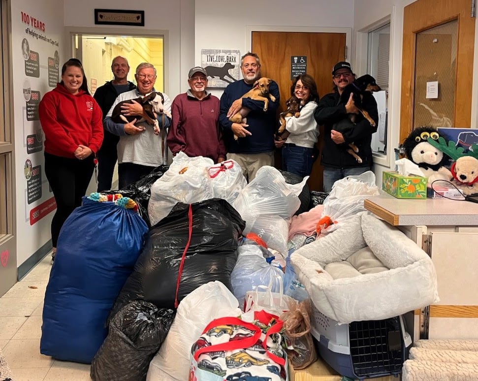 Cape Cod Classics members delivering donations to the Animal Rescue League of Boston